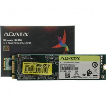 SSD-накопитель M.2 SATA 120GB Adata Ultimate SU650 (ASU650NS38-120GT-C)