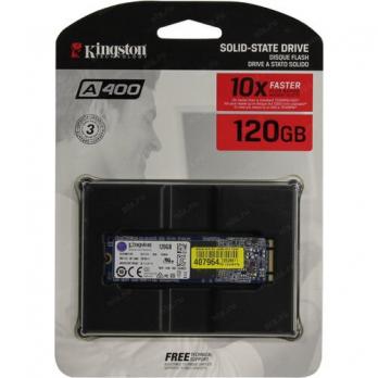 SSD-накопитель M.2 SATA 120GB Kingston A400 (SA400M8/120G) 500/320MB/s, TLC, 40TBW