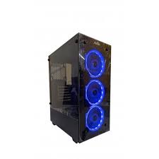 Корпус DeTech DT-8012 Blue; ATX; без БП; black