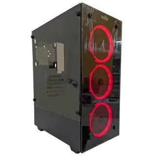 Корпус DeTech DT-8012 Red; ATX; без БП; black