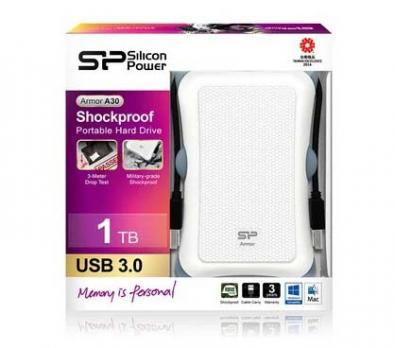 Внешний HDD 1TB SiliconPower Armor A30 white