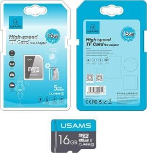 Карта памяти microSDHC 16GB Usams + Adapter