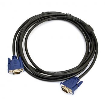 Кабель VGA DeTech 30AWG 3m; 2 феррит.кольца; чёрный