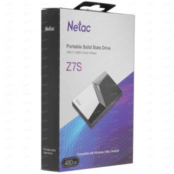 Внешний SSD 480GB Netac Z7S (NT01Z7S-480G-32BK) USB 3.2/TypeC