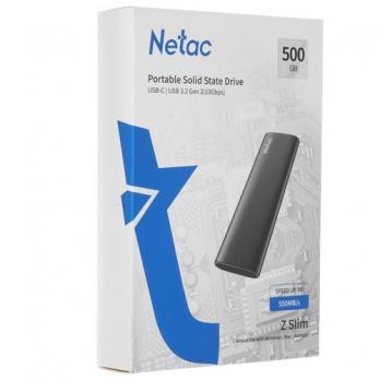 Внешний SSD 500GB Netac Z Slim (NT01ZSLIM-500G-32BK) USB 3.2/TypeC