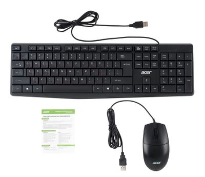 Клавиатура + мышь проводная Acer OMW141, black