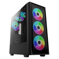 Корпус DeTech DT-8017 RGB; ATX; без БП; black