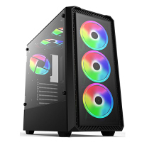 Корпус DeTech DT-8019 RGB; ATX; без БП; black