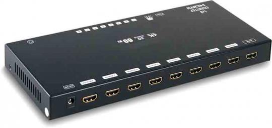 Сплиттер HDMI DeTech 4Kx2K, 8-выходов