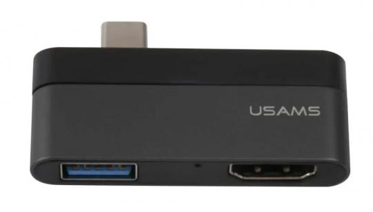 Переходник Type-C (M) - USB3 (F) + HDMI (F) Usams SJ492