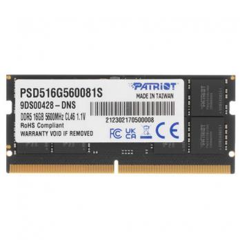 Оперативная память SODIMM DDR5-5600 16GB Patriot Signature (PSD516G560081S)