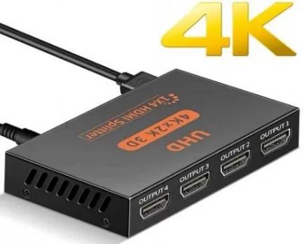 Сплиттер HDMI DeTech 4Kx2K, 4-выхода