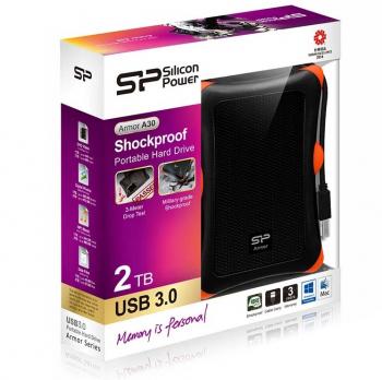 Внешний HDD 2TB SiliconPower Armor A30, black-orange