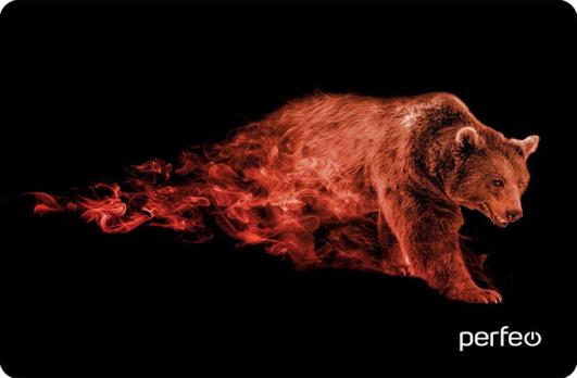 Коврик для мыши Perfeo Flames - Белый медведь, 240x320x3mm, ткань+резиновое основание