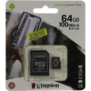 Карта памяти microSDXC 64GB Kingston Canvas Select Plus