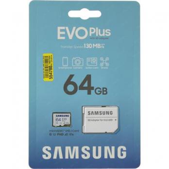 Карта памяти microSDXC 64GB Samsung EVO Plus