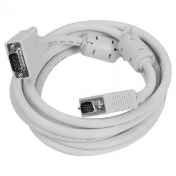 Кабель VGA DeTech 1,5m; 2 феррит.кольца; белый