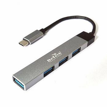 USB-Hub Type-C DeTech DT-HB370, 1xUSB3.0, 3xUSB2.0