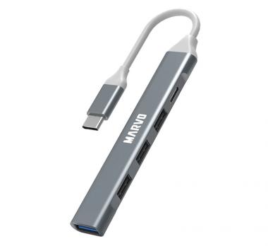 USB-Hub Type-C Marvo UH008, 1xUSB3.0, 3xUSB2.0