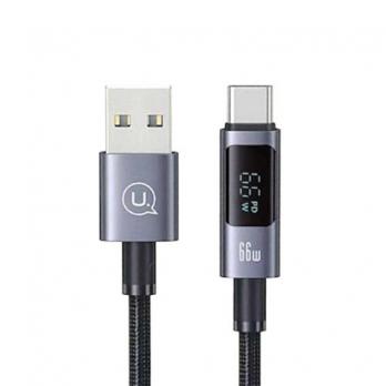 Кабель USB-A/Type-C Usams SJ673, 1.2m, 6A, LCD, black
