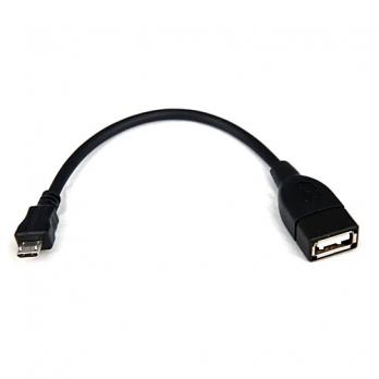 Кабель USB-A (F) - microUSB (M) OTG DeTech, 0.1m