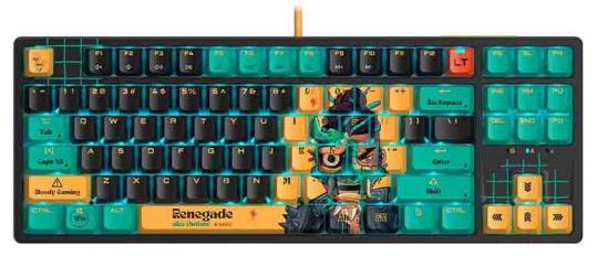 Клавиатура A4Tech Bloody AT87 Renegade, black-green