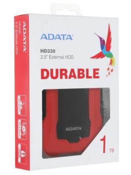 Внешний HDD 1TB Adata HD330, red