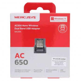 Адаптер WiFi USB Mercusys AC650 Nano