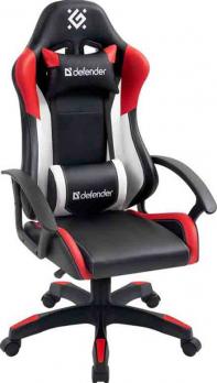 Кресло Defender Crater, black-red-white