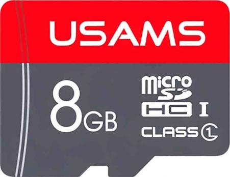Карта памяти microSD/TF 8GB Usams + Adapter