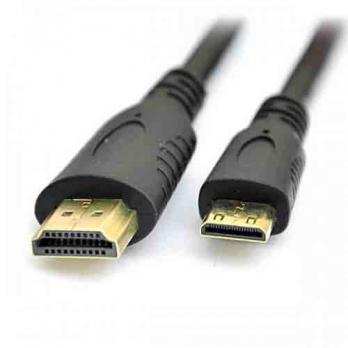 Кабель HDMI (M) - miniHDMI (M) v1.4 DeTech, 4K, 60Hz, 30AWG, black, 1m