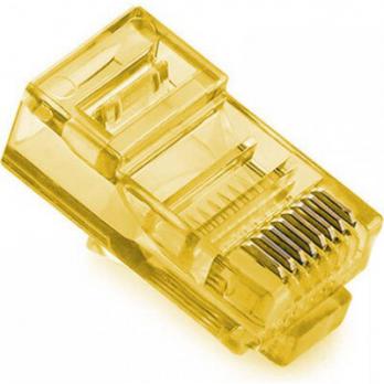 Коннектор DeTech RJ45 8P8C F/G yellow (100шт/упак)