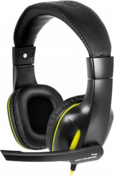 Гарнитура игровая Gemix W-390, 40mm, 107dB, 2.4m, black-yellow (hv)