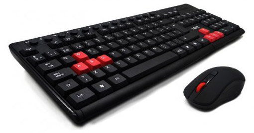 Клавиатура + мышь беспроводная Havit HV-KB257CSM, black-red