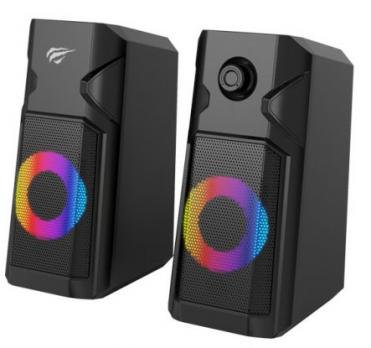 Колонки 2.0 Havit HV-SK204, USB, 6W, RGB-подсветка, black