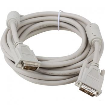 Кабель DVI-D DeTech 3m, 2 феррит.кольца, white