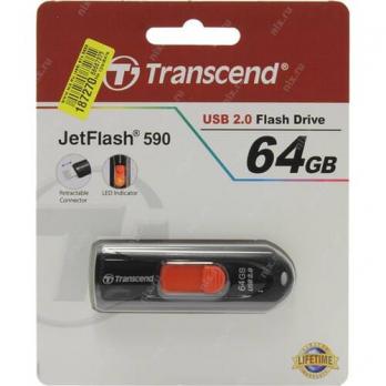 Флешка USB2.0 64GB Transcend JetFlash 590 (TS64GJF590K)