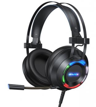 Гарнитура Awei GM-2, 110dB, 50mm, 2.1m, RGB-подсветка