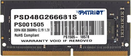 Оперативная память SODIMM DDR4-2666 8GB Patriot Signature (PSD48G266681S)